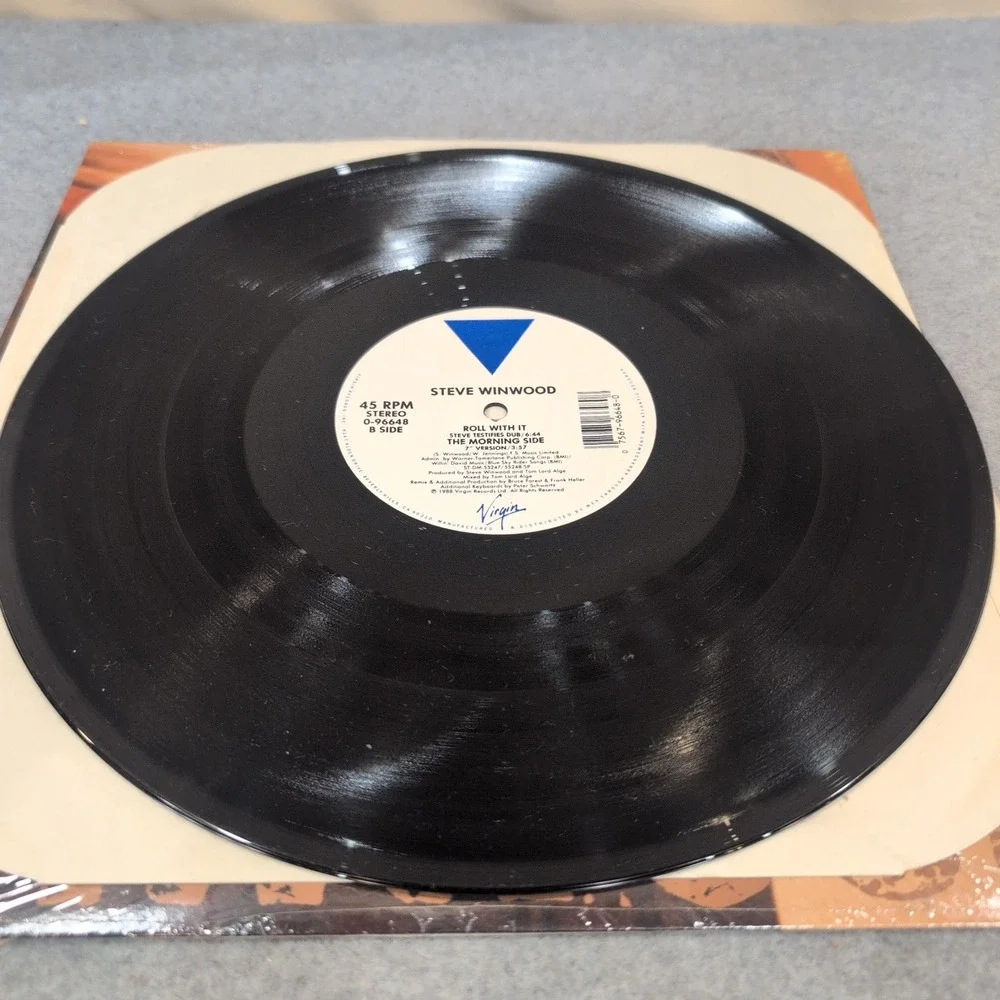 Steve Winwood Roll With It 12" Vinyl Single 1988 45 RPM 0-96648 Remix VG+ - Picture 3 of 6